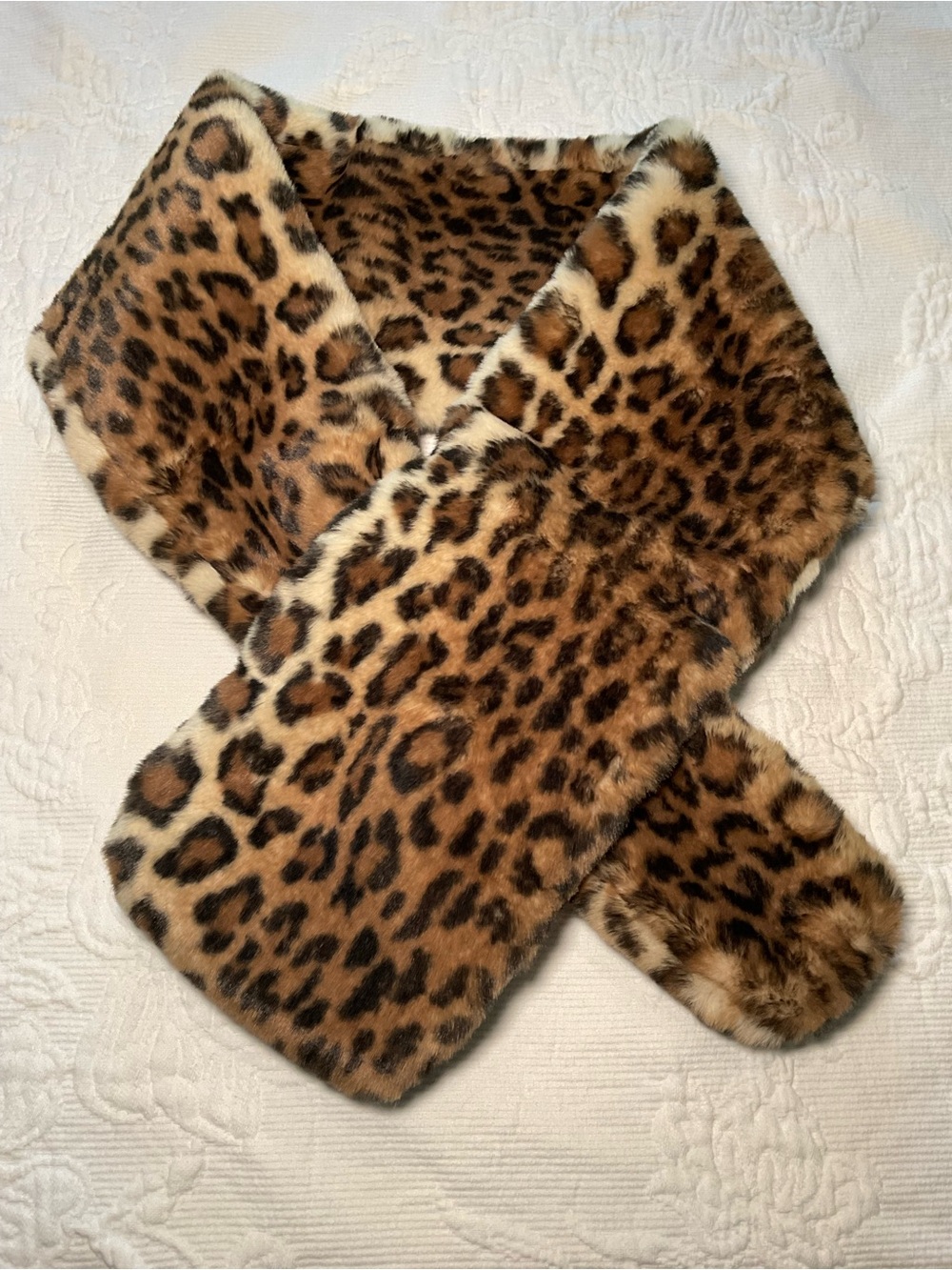 CAbi Leopard Faux Fur Scarf - Brown & Black